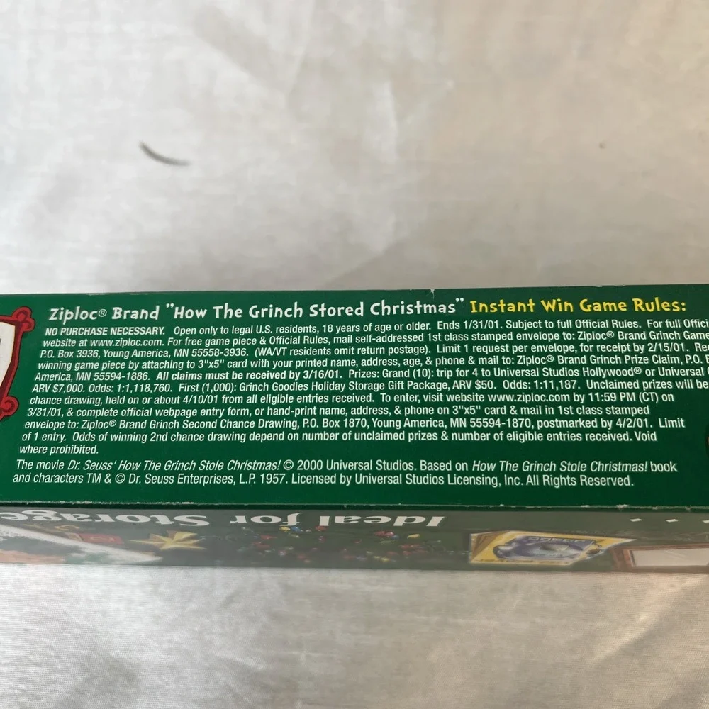 New-Vintage 2000 Ziploc Holiday Bags Easy Zipper 5 Medium Shirt Box Size Holiday